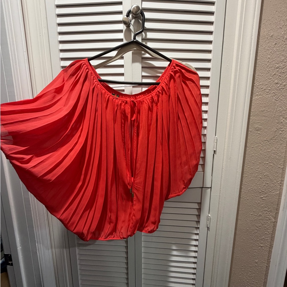 Elegant Orange Pleated top